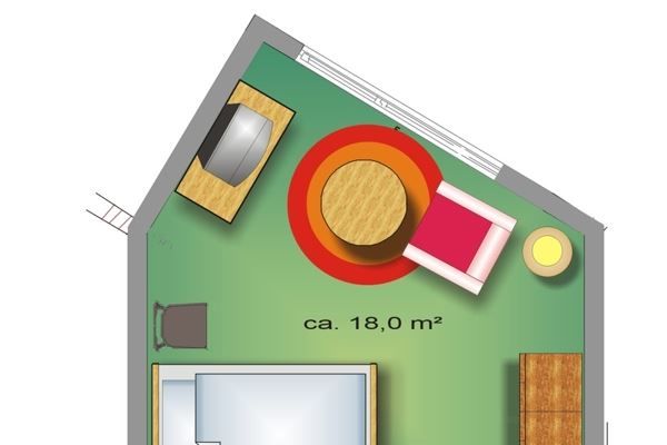 Beispiel eines Einzelzimmers im Pflegezentrum Auma-Weidatal