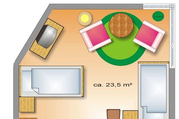 Beispiel eines Doppelzimmers im Pflegezentrum Auma-Weidatal